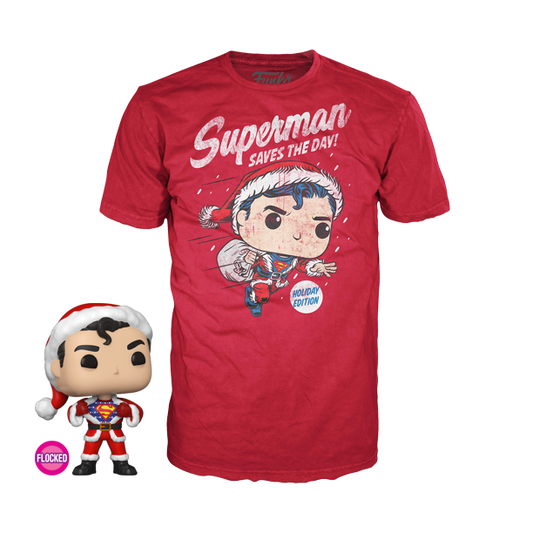 Funko POP! & Tee: DC Holiday - Superman (Flocked)