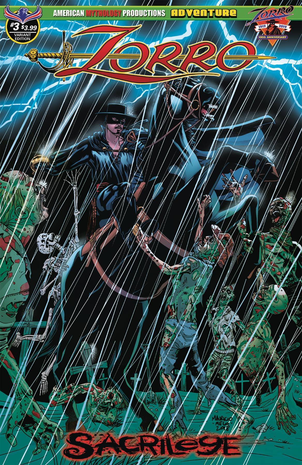 ZORRO SACRILEGE #3 DEAD STORM RISING MELO CVR (O/A)