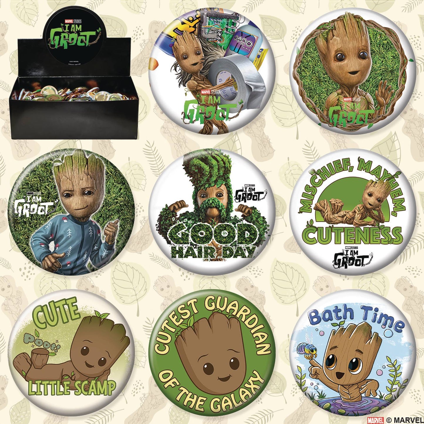 I AM GROOT 144 PC BUTTON ASST (NET) (JUN228752) (C: 1-1-2)