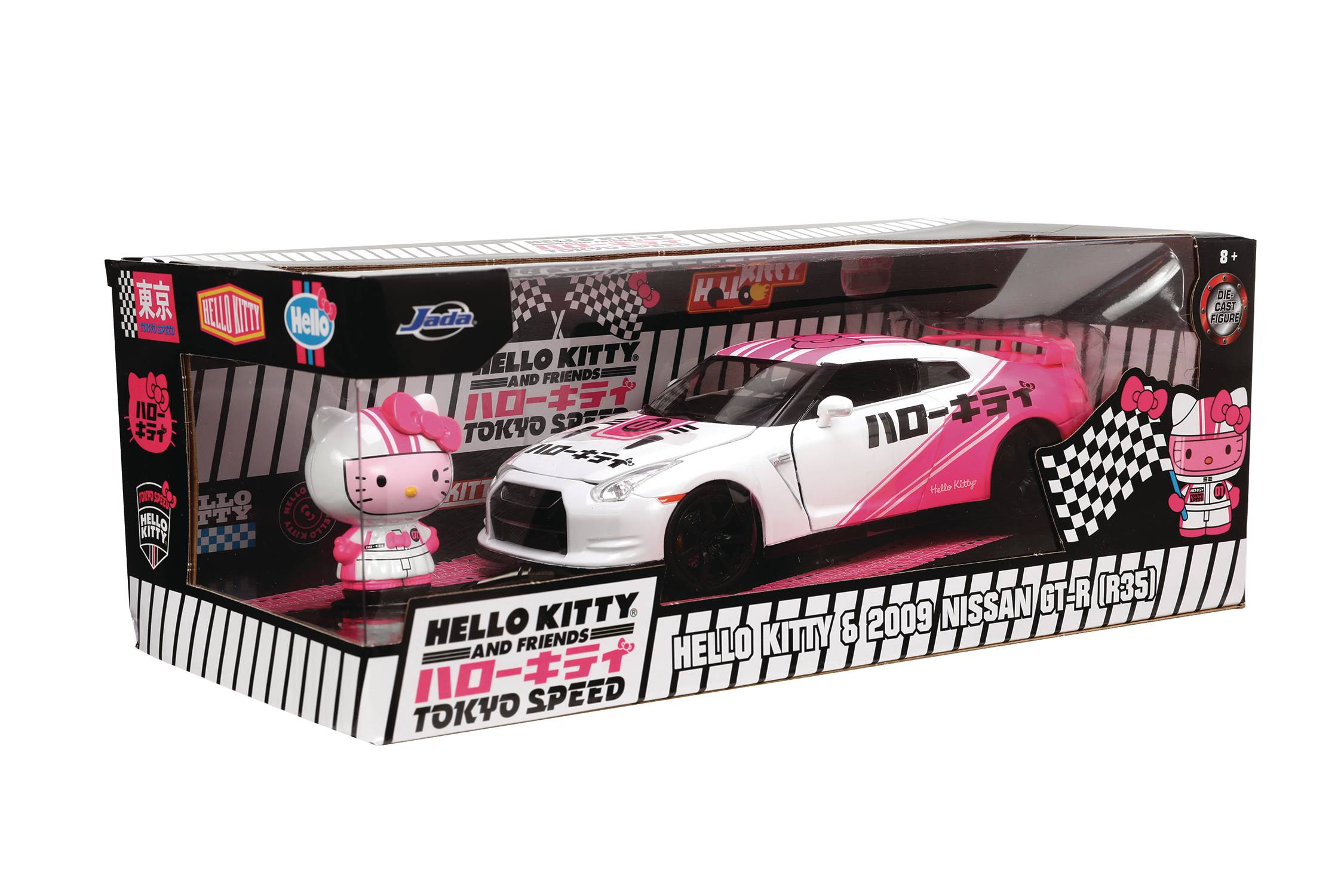 HWR HELLO KITTY TOKYO SPEED 09 GT-R W/FIG 1/24 DIE-CAST VEH