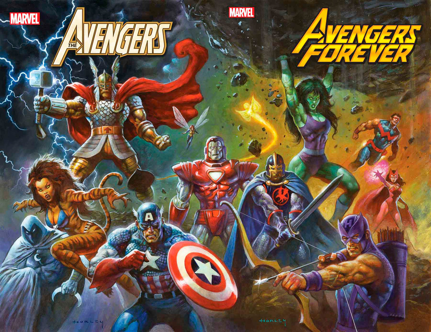 AVENGERS FOREVER 13 HORLEY 80'S AVENGERS ASSEMBLE CONNECTING VARIANT
