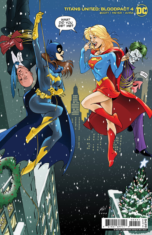 TITANS UNITED BLOODPACT #4 (OF 6) CVR C MATT HALEY DC HOLIDAY CARD CARD STOCK VAR