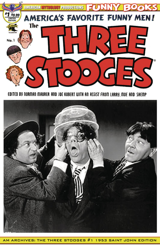 AM ARCHIVES THREE STOOGES #1 1953 LTD ED B&W PHOTO CVR (O/A)