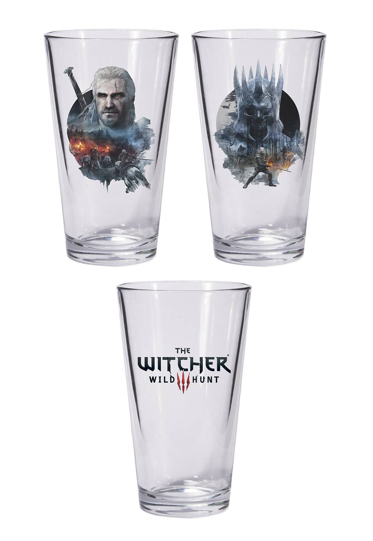 WITCHER 3 WILD HUNT PINT GLASS SET GERALT & EREDIN (O/A)