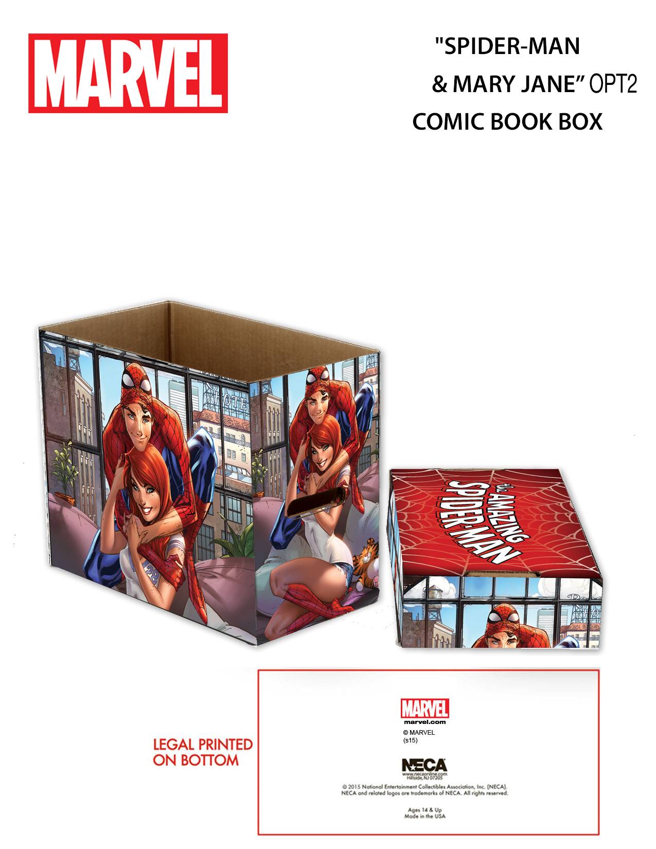 MARVEL SPIDER-MAN & MJ 5PK SHORT COMIC STORAGE BOX (NET) (O/