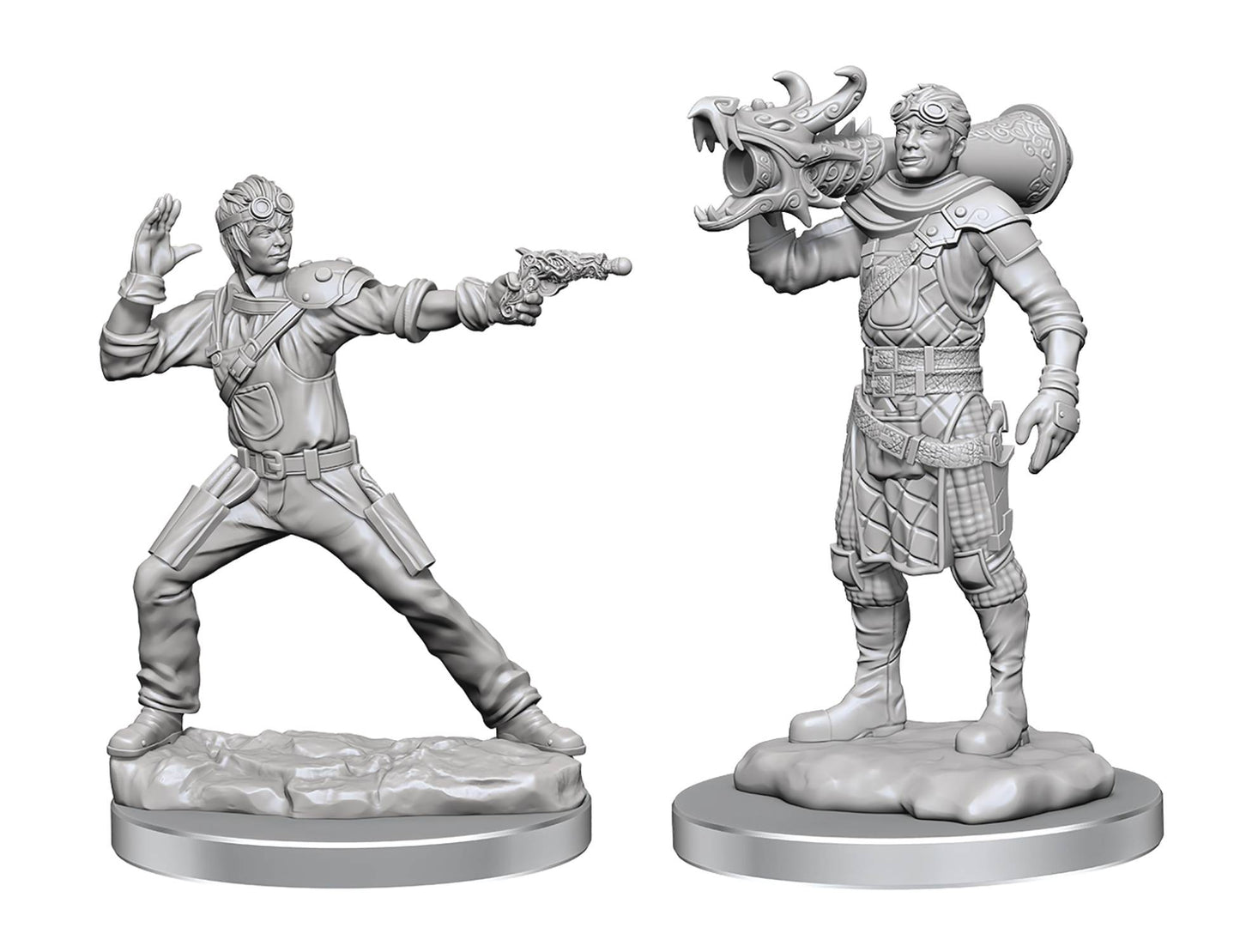 D&D NOLZURS UNPAINTED MINI HUMAN ARTIFICER & APPRENTICE (MAY