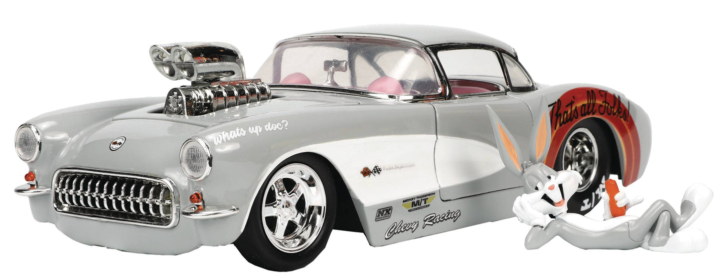 HWR BUGS BUNNY 1956 CHEVY CORVETTE W/FIG 1/24 DIE-CAST VEH (