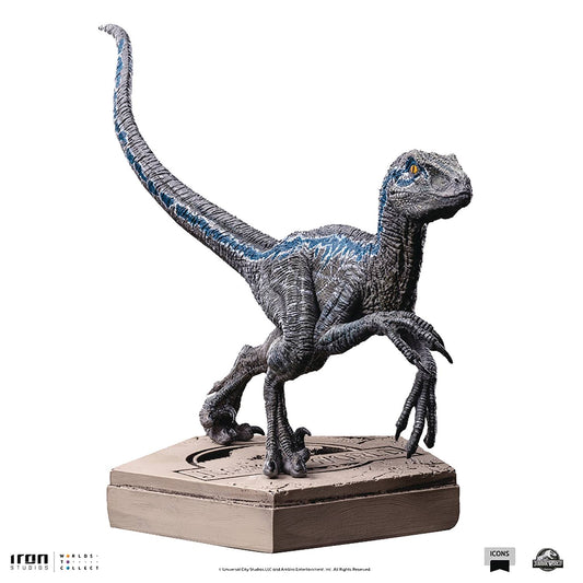 JURASSIC WORLD VELOCIRAPTOR BLUE ICONS STATUE (NET) (JUL2283