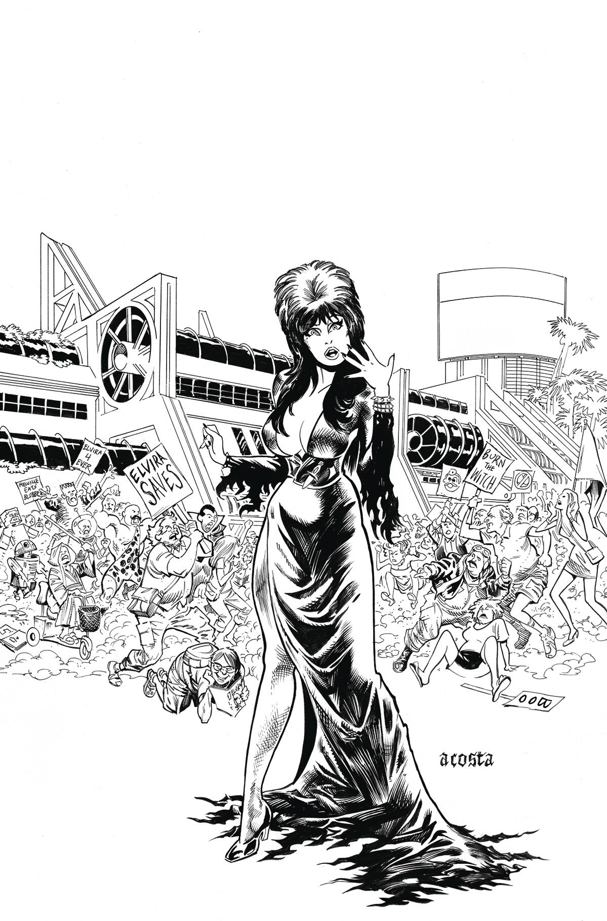 ELVIRA WRATH OF CON ACOSTA LINE ART VIRGIN CVR (C: 0-1-2)