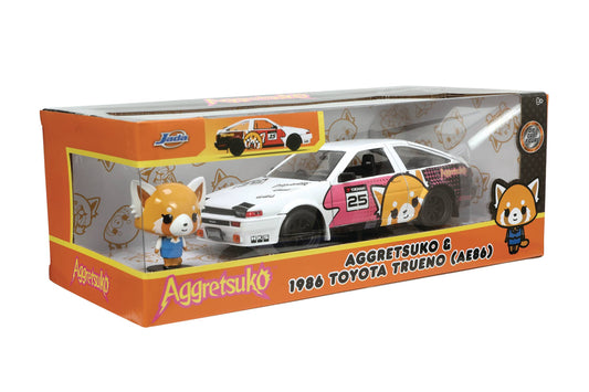 HWR 86 TOYOTA TRUENO AE86 W/AGGRETSUKO FIG 1/24 DIE-CAST VEH