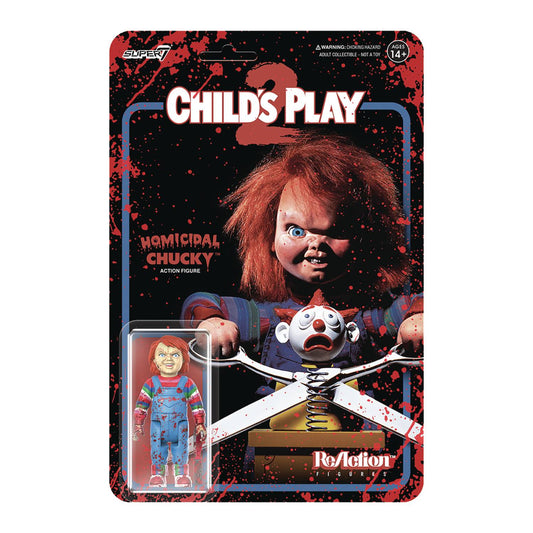 CHILDS PLAY W2 EVIL CHUCKY BLOOD SPLATTER REACTION FIG (NET)