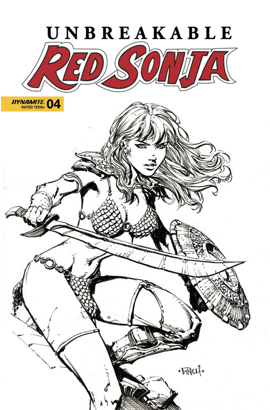 UNBREAKABLE RED SONJA #4 CVR D FINCH B&W